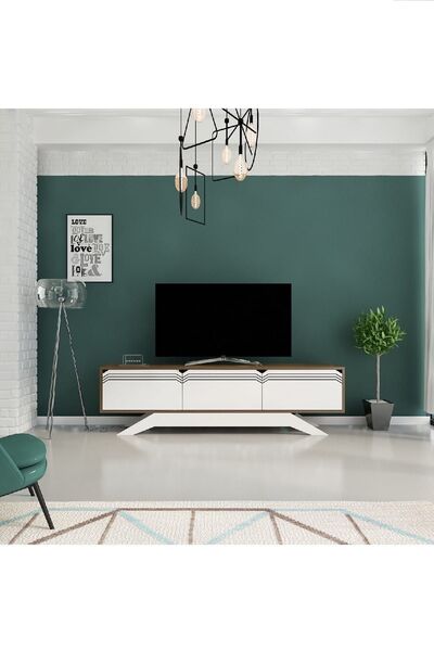 Decorotika Piyar Tv Ünitesi Ceviz Beyaz