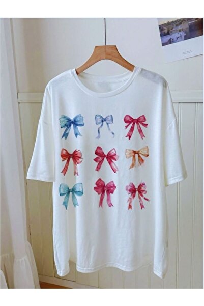 MOONBULL Γυναικείο μπλουζάκι με πολύχρωμες κορδέλες με στάμπα