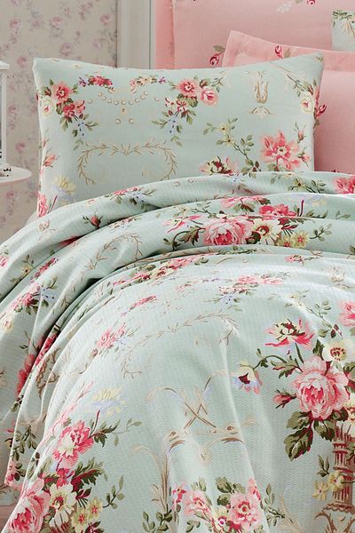 Eponj Home Mint Colored Double Printed Pique Set
