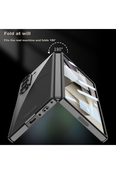 m.tk moveteck Samsung Galaxy Z Fold 6 Case 360 Front Back Protected Edge Colorful Full Glass Case with Transparent Back