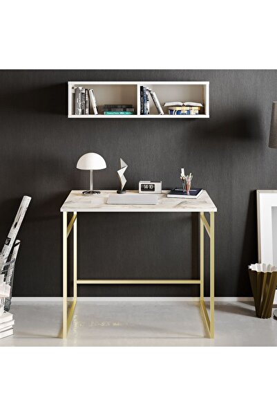 Decorotika GAMA ÇALIŞMA MASASI BEYAZ GOLD
