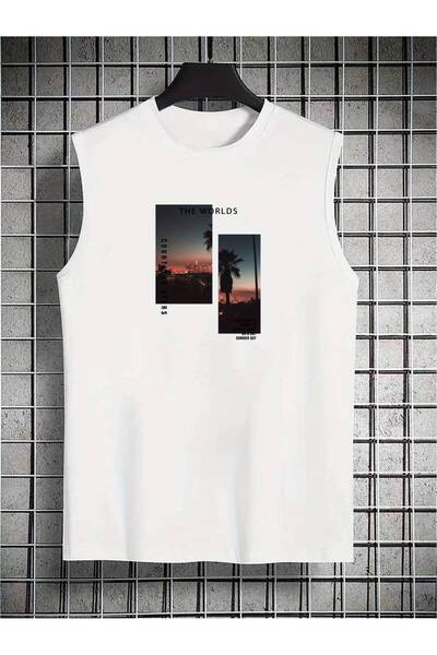 MOONBULL Men's Oversize Sleeveless T-shirt - The Worlds Printed