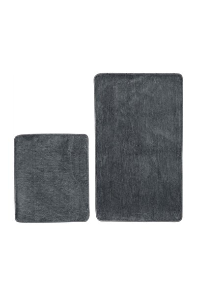 Mudo Home Cruz Koyu Gri 2'li Banyo Paspas Seti