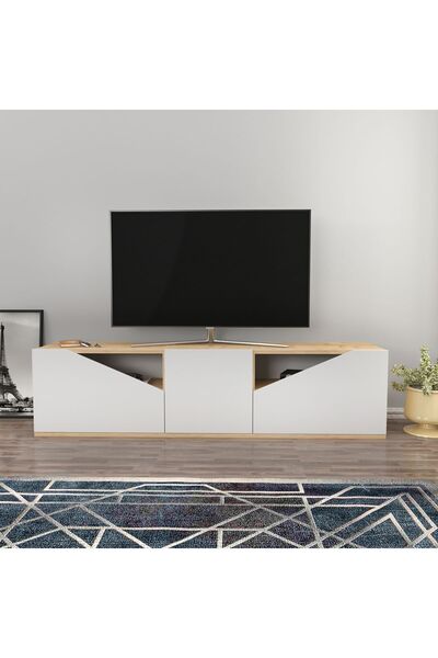Decorotika CARSON TV ÜNİTESİ SAFİRMEŞE BEYAZ