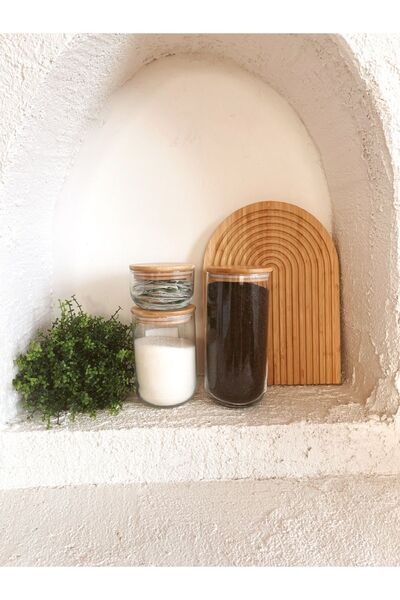 KaiHome Bambu Vakum Kapaklı 1 Adet Büyük Boy, 1 Adet Orta Boy, 1 adet Küçük B...