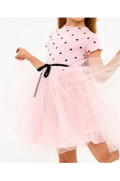 neocotton Rochie pentru copii din tul cu inimă din bumbac elastic