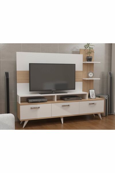 Decorotika Lover Tv Ünitesi Beyaz Teak