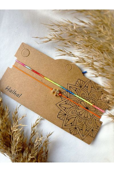 Atölye Merdiven Orange Elephant Set of 2 - Anklet Design