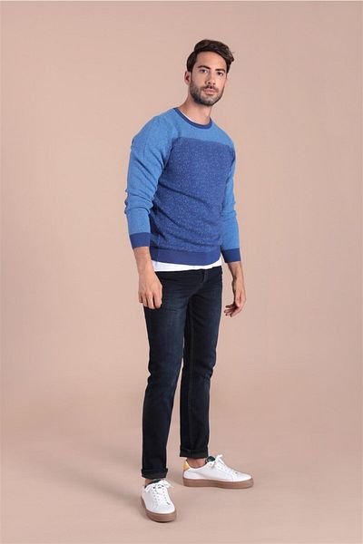 Ferraro Ανδρικό πουλόβερ Saks Crew Neck από βαμβακερό μετάξι