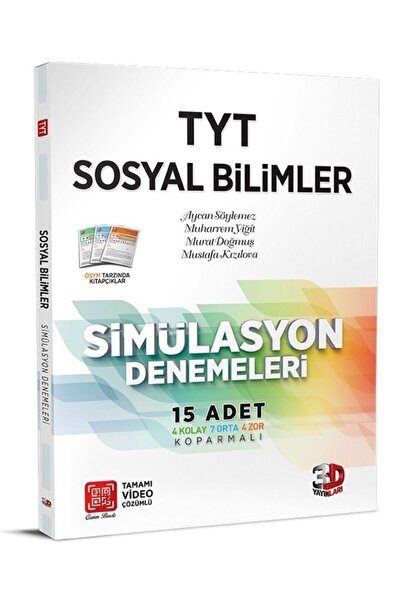 3D Yayınları Tyt Sosyal Bilimler 15'li Simülasyon Denemeleri