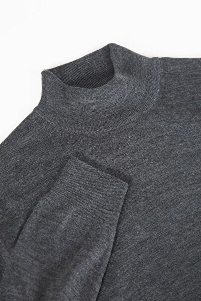 Ferraro Antrasit Yarım Balıkçı Superfine Yün Erkek Triko Kazak