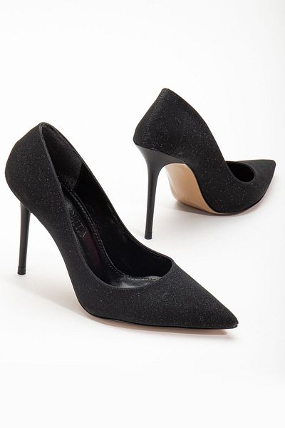 ELLOLİTA LUXURY SHOES Stiletto cu sclipici negre