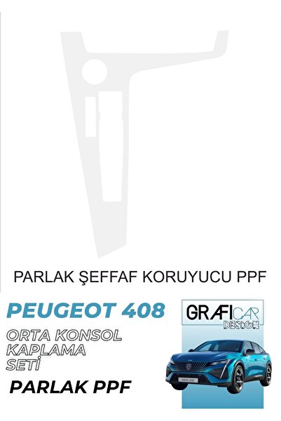 Genel Markalar Design Peugeot 408 ile Uyumlu Orta Konsol Folyo Kaplama Set Pa...