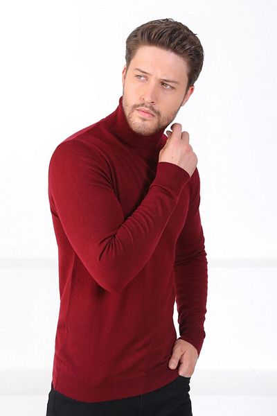 Ferraro Pulover din bumbac burgundy pentru bărbați