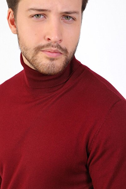 Ferraro Erkek Bordo Balıkçı Yaka Pamuk Kazak