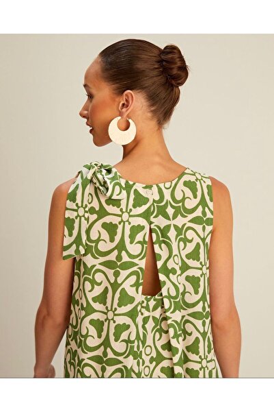 Oyer Moda Φόρεμα με γραβάτα με σχέδιο στους ώμους