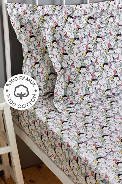 PEANUTS By Karaca Home Snoopy Charlie Single Fitted Sheet Pillow Set