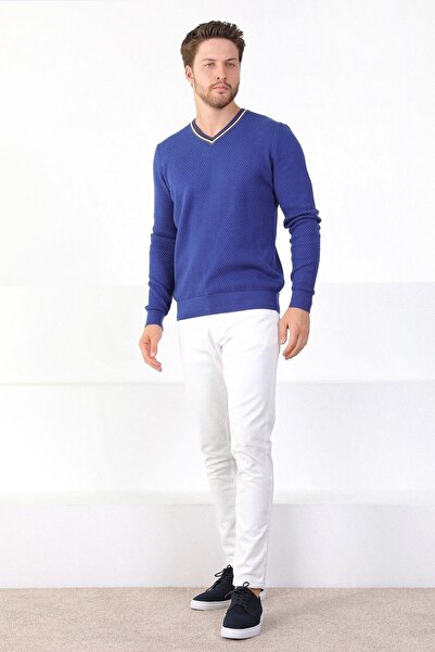 Ferraro Ανδρικό βαμβακερό πουλόβερ Saks με λαιμόκοψη V