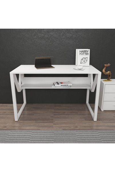 Decorotika LONA ÇALIŞMA MASASI BEYAZ BEYAZ METAL