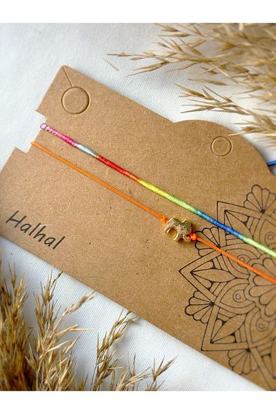 Atölye Merdiven Orange Elephant Set of 2 - Anklet Design
