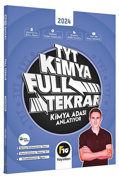 F10 Yayınları Tyt Kimya Adası Kimya Full Tekrar Video Ders Kitabı