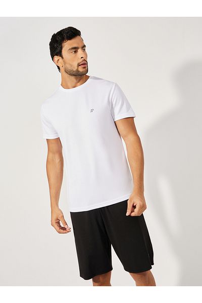 Styli Textured T-Shirt & Shorts Sports Fitness Suit Set