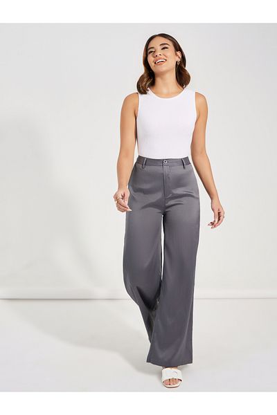 Styli High Rise Straight Fit Basic Pants