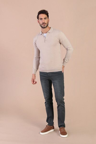 Ferraro Ανδρικό πουλόβερ από πέτρα Polo Neck Superfine Wool