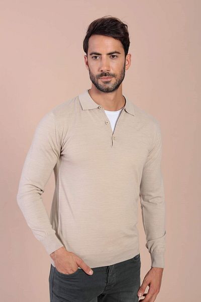 Ferraro Ανδρικό πουλόβερ από πέτρα Polo Neck Superfine Wool
