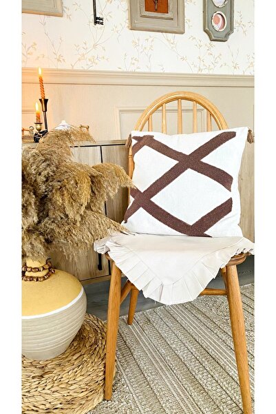 cottoncloth غطاء وسادة مزخرف مطرز من الكتان المغسول من بولدان مقاس 43x43