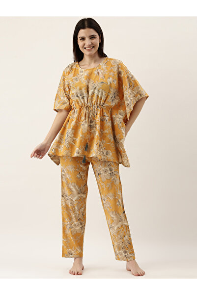 Sanskrutihomes By Styli طقم قفطان وبيجامة طويل بطبعة زهور