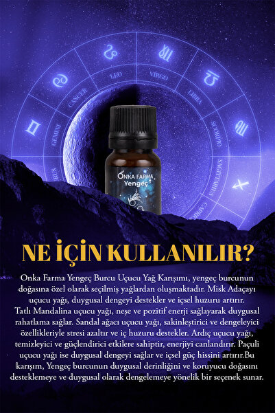 OnkaFarma Onka Farma Yengeç Burcu Uçucu Yağ Karışımı 10 ml - Burç Serisi Aromaterapi