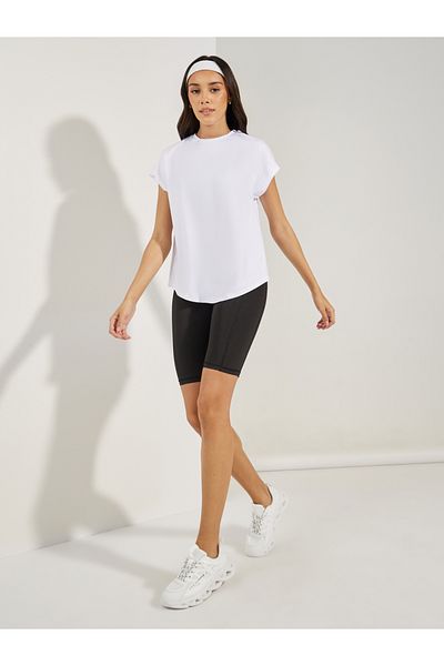 Styli Half Back Mesh & Reflective Strip Detail Top