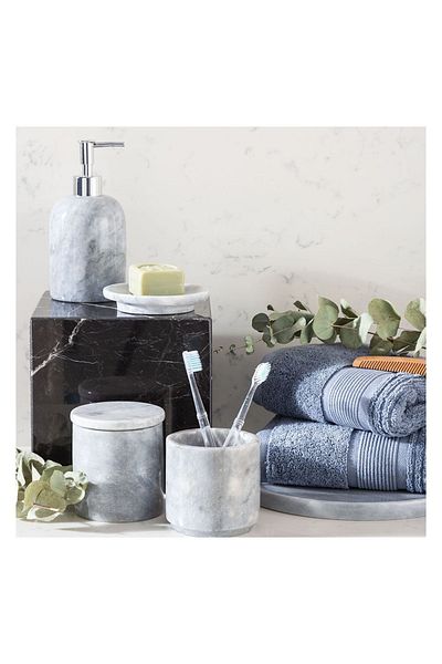 Mudo Home Marble Gray 5 Piece Bathroom Set