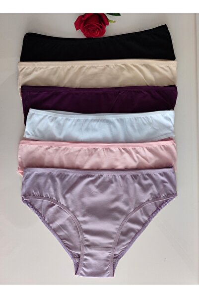 nesterinzar Chiloți de bikini din bumbac Lycra pentru damă, pachet de 6