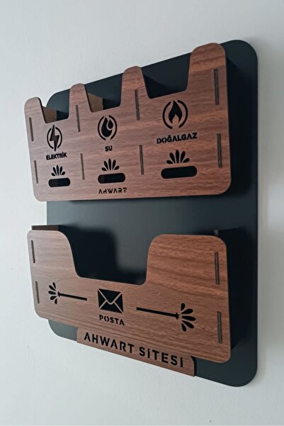 AHWART Apartman Ortak Fatura Ve Posta Kutusu Ceviz Renk Posta ve Fatura Kutusu ( Site İsmi Eklenebilir )