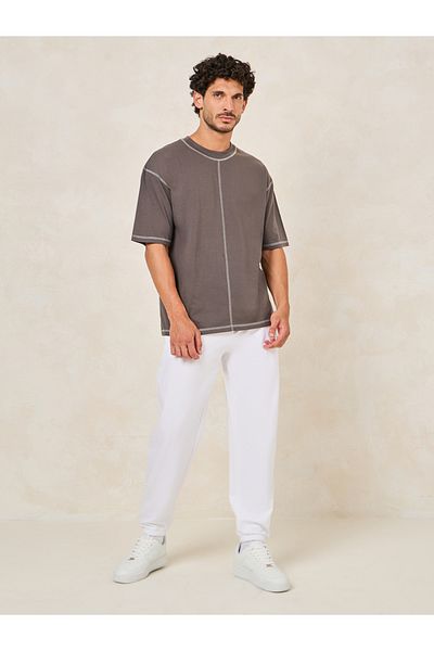 Styli Embroidery Detail Oversized Varsity Joggers