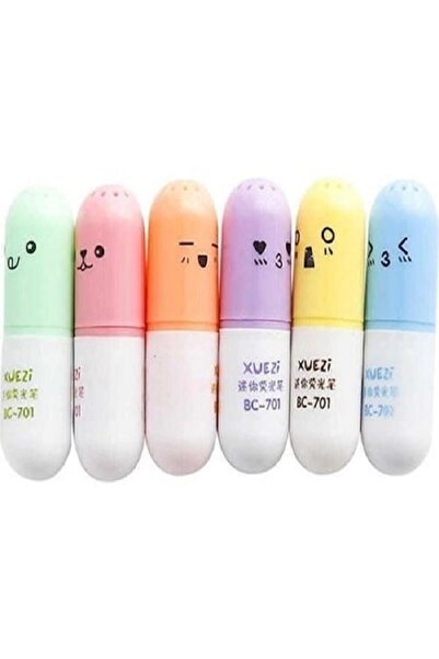 Banadabak Fosforlu Kalem Mini Kapsül 6 Renk