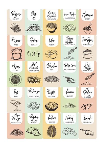 Vienev 4 Colorful Food Labels