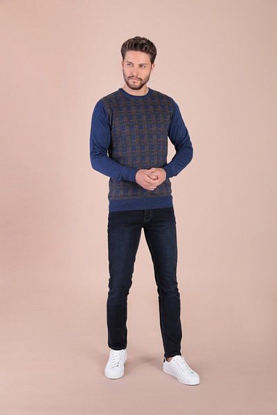 Ferraro Ανδρικό πουλόβερ Saks Crew Neck Superfine Wool