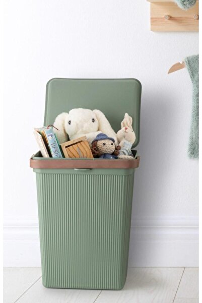 Bayev Πράσινο καλάθι παιχνιδιών και ρούχων - 2 λαβές κοχυλιών, σετ 2 μεγεθών συλλογής