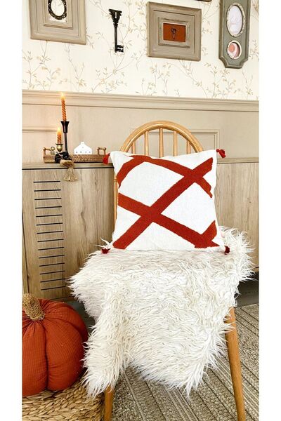 cottoncloth غطاء وسادة مزخرف مطرز من الكتان المغسول من بولدان مقاس 43x43