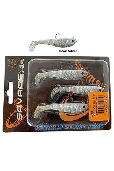 Savage Gear Soft 4play Shad 7.2cm 8gr 3'lü Paket Silikon Suni Yem Pearl Silver