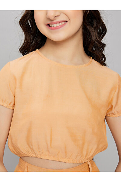 Stylo Bug By Styli Puff Sleeves Crop Top and Straight Leg Pant Set