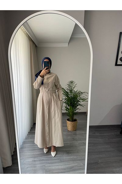 MOONSC Μπεζ Φόρεμα Hijab - Mariy Moila
