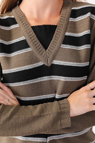 Ferraro Women's Mink V-Neck Wool Knitwear Sweater