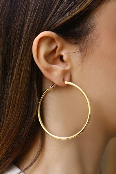 takıtarzım Gold hoop earrings 6 cm diameter