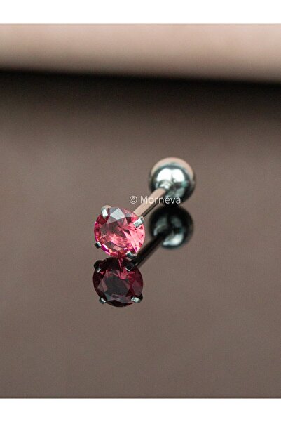 MORNEVA Zirkon Taşlı Kristal Çelik Dil Tongue Piercingi