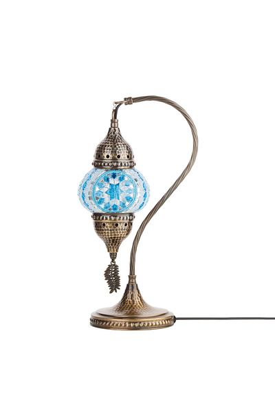 Demmex Gooseneck 40 cm - 100% Handcrafted Turkish Moroccan Mosaic Table Bedside Lamp