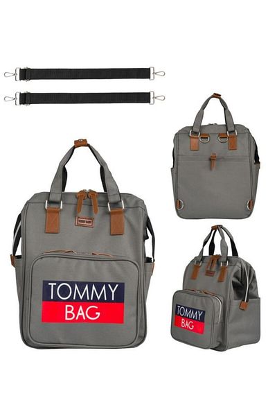 Tommybaby حقيبة ظهر ناعمة للعناية بالطفل مع زجاجة حرارية وشماعة لعربة الأطفال